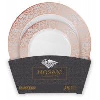 Mosaic - 32pc Set De Table Luxe Rose/Argent 