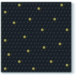 20 Serviettes Inspiration Dots Spots Noir/Or - 33x33cm 3 plis