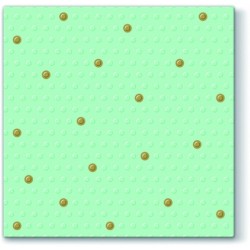 20 Serviettes Inspiration Dots Spots Or/Menthe - 33x33cm 3 plis