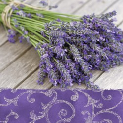 20 Serviettes Lavender in the Country Pourpre - 33x33cm 3 plis