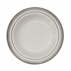 Prestige - 10 Assiettes à Soupe Luxe Blanc/Argent 400ml