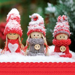 20 Serviettes Christmas Happy New Year Winter Dolls - 33x33cm 3 plis