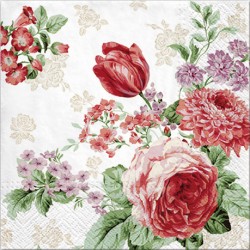 20 Serviettes Mysterious Roses - 33x33cm 3 plis