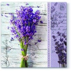 20 Serviettes Lavender Bouquet Pourpre - 33x33cm 3 plis